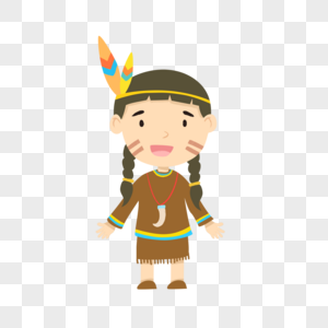 美洲印第安人原住民女孩羽毛民族衣服图片