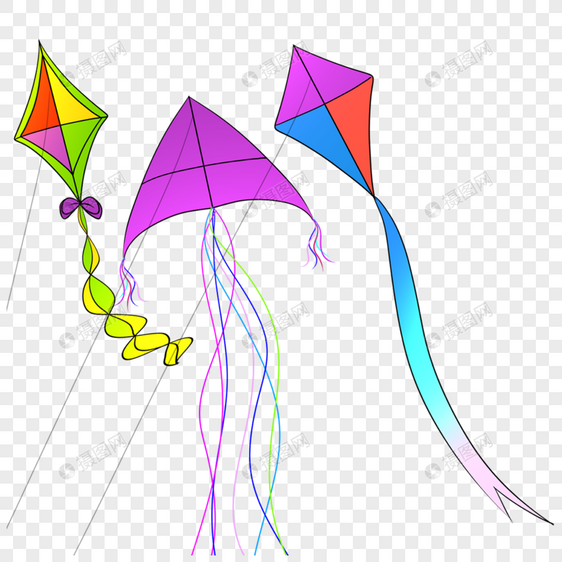 形状各异彩色风筝图片