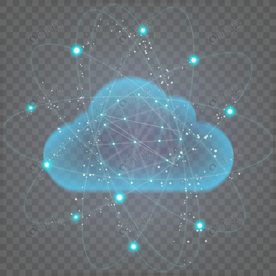 蓝色光影线条抽象光效科技云图片