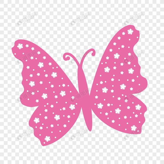 粉色白色可爱漂亮卡通星星蝴蝶图片