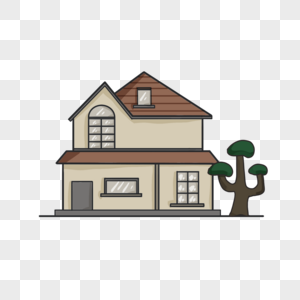 温馨卡通双层房子图片