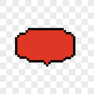 红色黑色边框像素艺术文本框对话框气泡图片