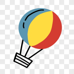 抽象线条动物涂鸦彩色热气球图片
