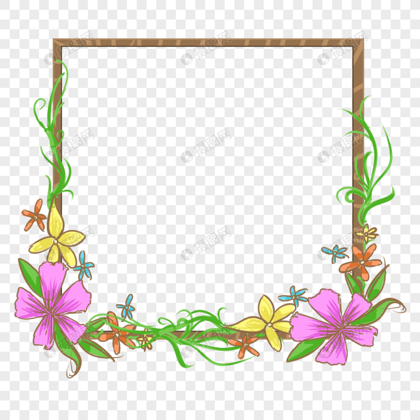 唯美花卉缠绕花框元素素材下载 正版素材 摄图网 唯美花卉缠绕花框元素素材下载 正版素材 摄图网