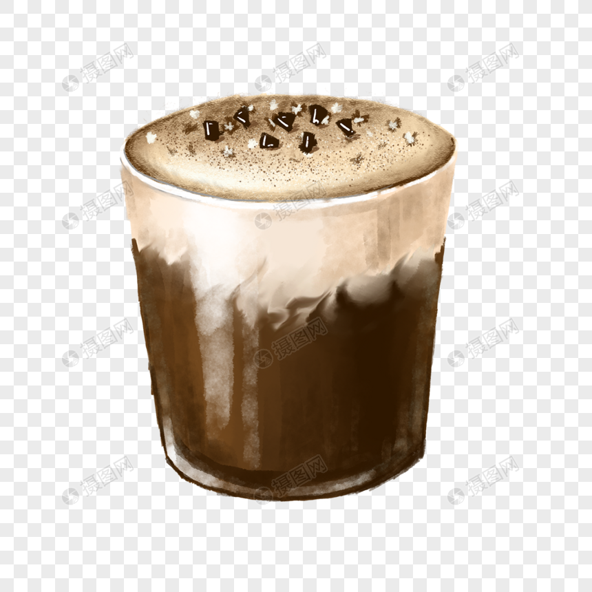 巧克力奶盖水彩咖啡图片