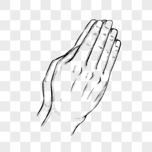 祈祷传统手势素描图片