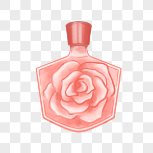 水彩化妆品香水玫瑰植物香味图片
