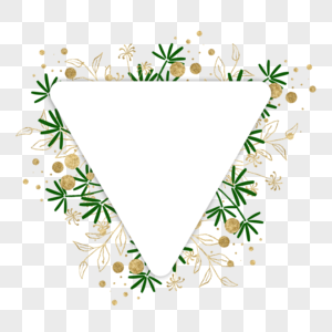 婚礼金枝树叶三角形边框图片