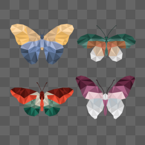 低聚对称色彩蝴蝶图片