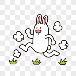 复活节奔跑的可爱兔子图片