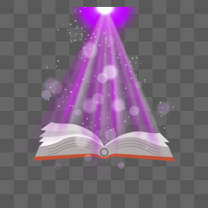 紫色光束聚光灯照射书图片