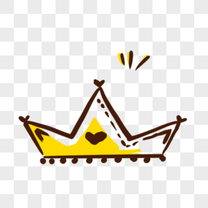 黄色宝石线稿线条皇冠图片
