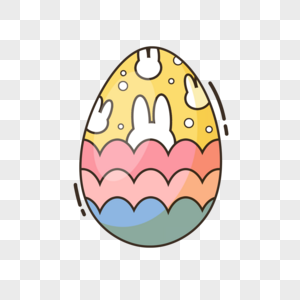 可爱的兔子和爱装饰水彩画复活节彩蛋卡通蛋图片