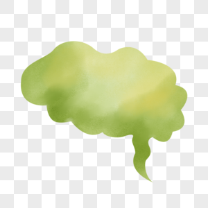 绿色漂浮云层水彩气泡对话框图片