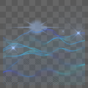 蓝紫色科技网格光效抽象量子图片