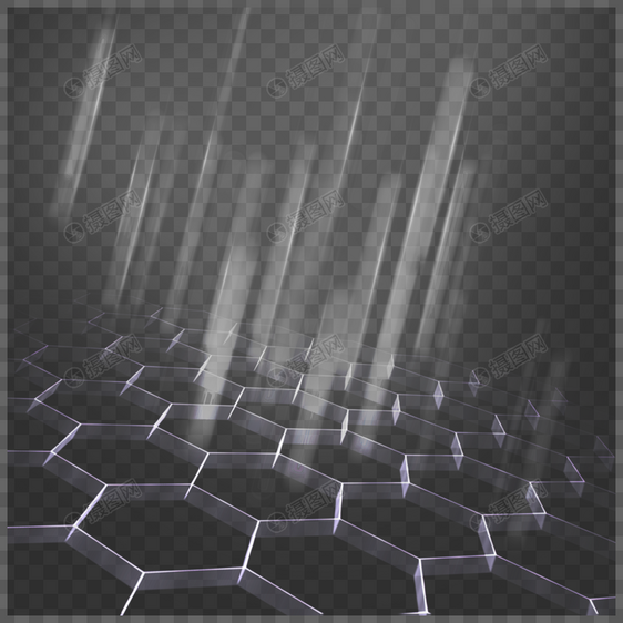 灰色蜂窝形状光效抽象地平线图片