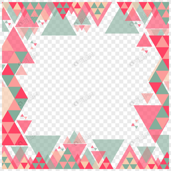 粉色灰色三角几何商务边框图片