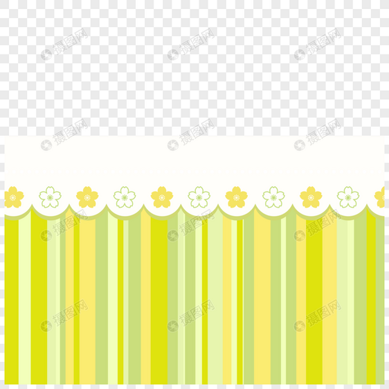花朵装饰绿色条纹拼色婴儿可爱边框图片