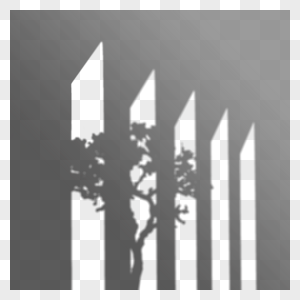 长梯形树木窗口叠加阴影图片