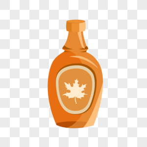 加拿大枫糖节黄色枫叶瓶子高清图片