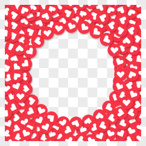 3d社交图标红色爱心边框图片