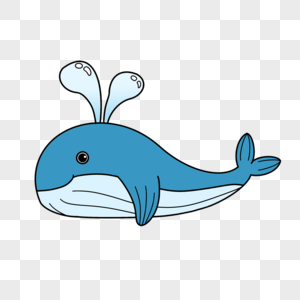 可爱卡通生物鲸鱼大海蓝色海洋图片