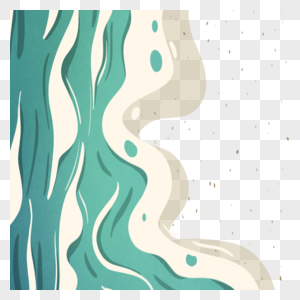 绿色手绘海水海浪边框图图片
