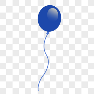 蓝色卡通生日气球图片