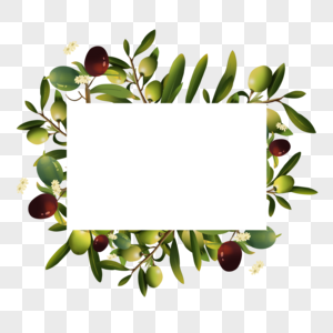 橄榄创意绿色叶子边框高清图片