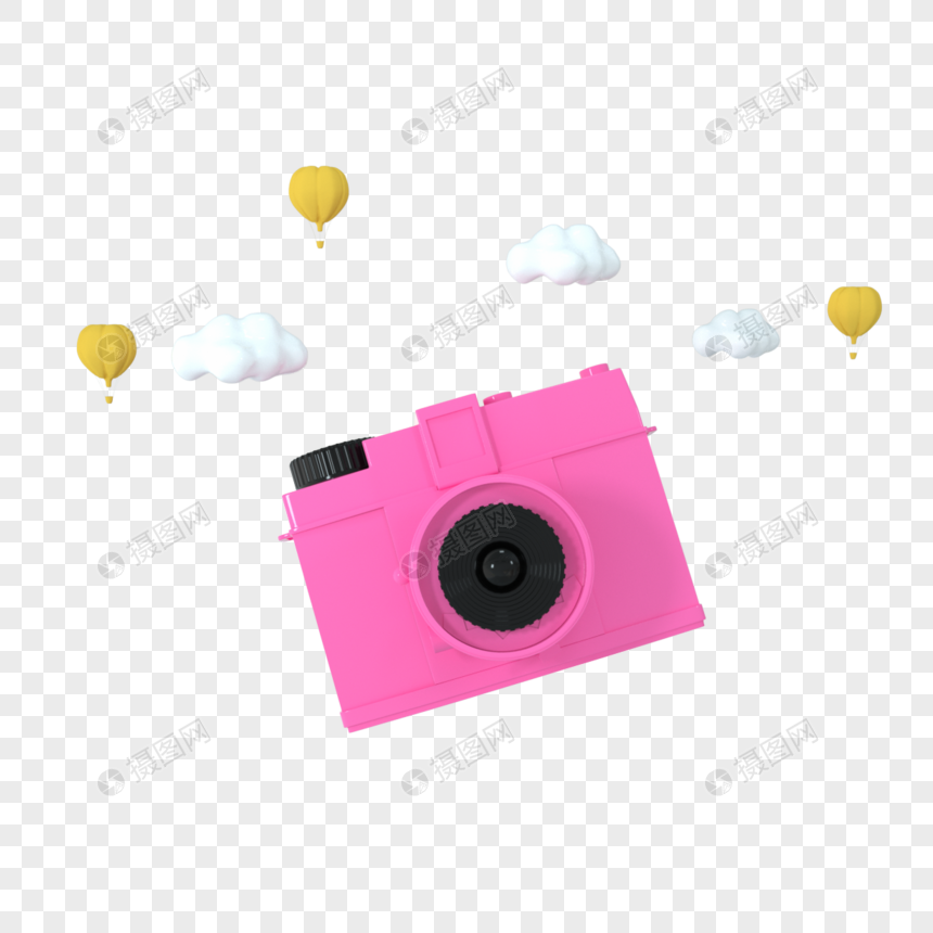 3d相机可爱粉色图片