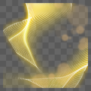黄色波纹光效科技图片