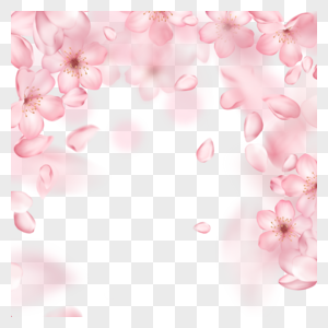 质感粉色动态光效樱花边框图片