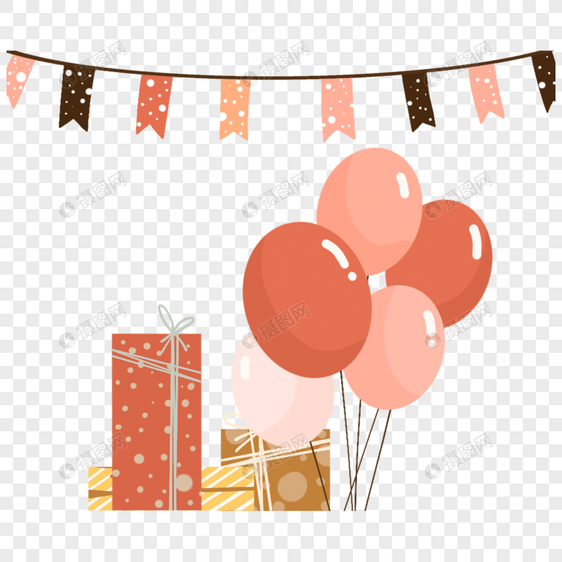 庆祝生日气球礼盒图片
