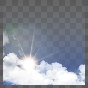 云朵太阳光渐变紫色天空光效图片