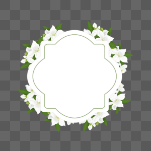 绿色茉莉花卉边框图片