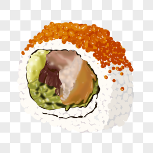 日式鱼籽寿司饭团料理图片