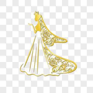 新娘抽象金色婚纱皇冠图片