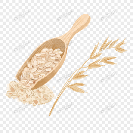 燕麦水彩风格粗粮图片