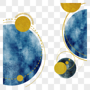 星系装饰画水彩抽象艺术蓝色图片