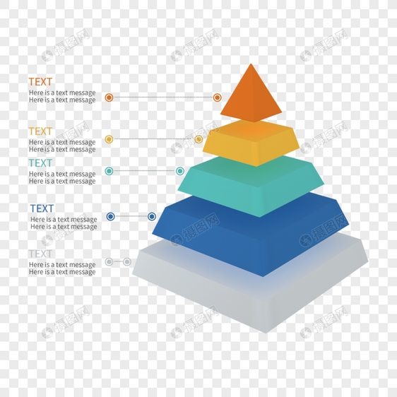 3d彩色商务图表金字塔图片