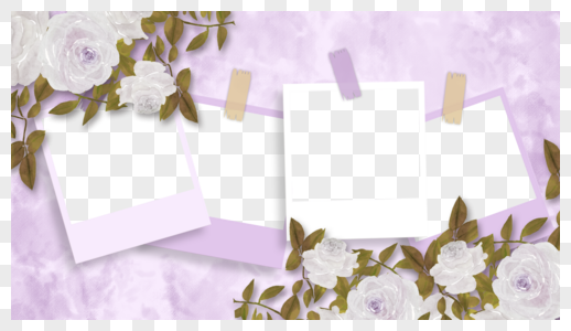 花卉相册粉色梦幻玫瑰花朵相框图片