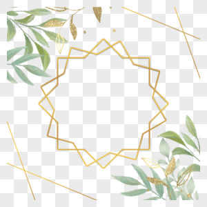 金箔树叶婚礼植物边框图片