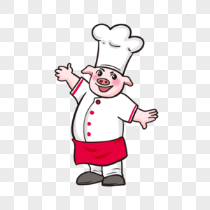 猪厨师卡通烹饪可爱图片