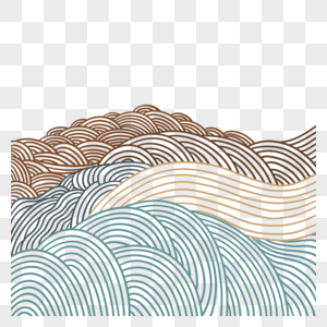 波浪抽象边框多色图片