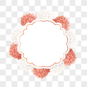 绣球花卉水彩花型边框图片