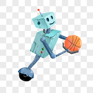 机器人单脚投篮未来科技高清图片