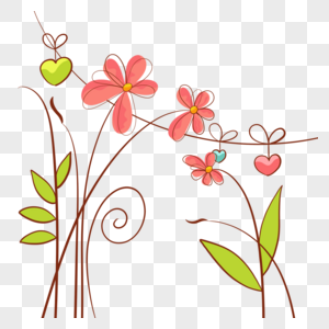 花卉植物鲜艳抽象线稿图片