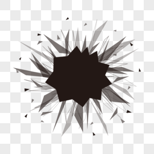 爆炸玻璃边框黑色抽象粒子图片
