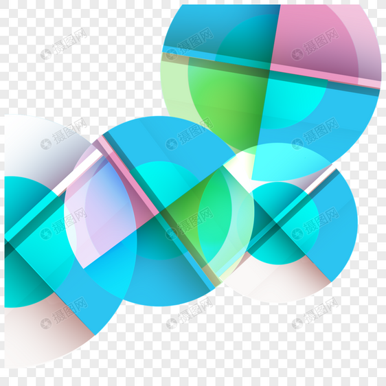 蓝色圆形几何渐变彩色抽象边框图片
