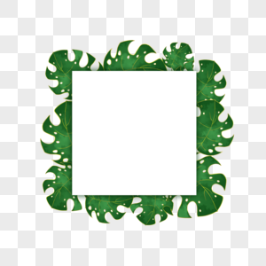 光效金线婚礼花卉绿色方形边框图片